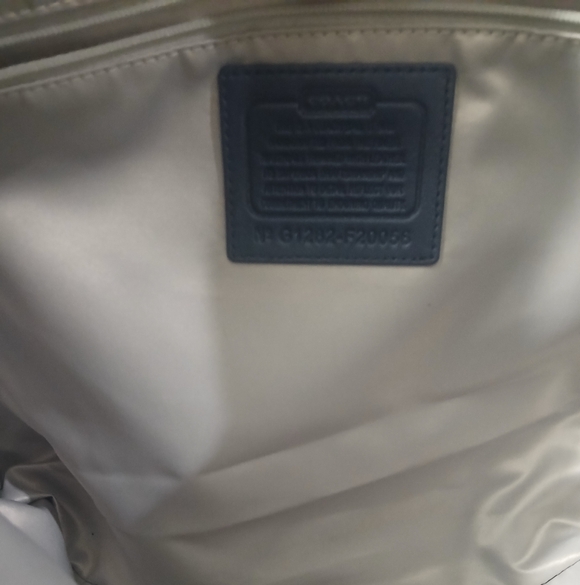 Coach Dark Blue Patterned Shoulder Bag - Picture 2 of 7